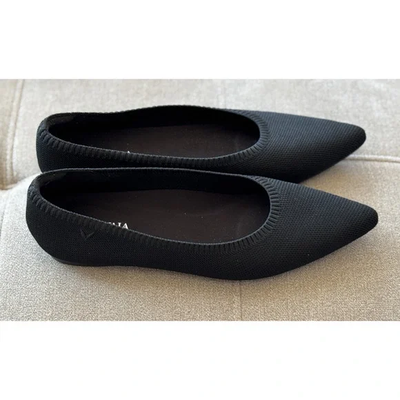 Vivaia Aria 5 Pointed Toe Flats Black Comfort Shoes 41.5, US 10 - Picture 7 of 12
